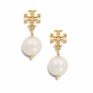 Tory Burch CRYSTAL-PEARL DROP EARRING